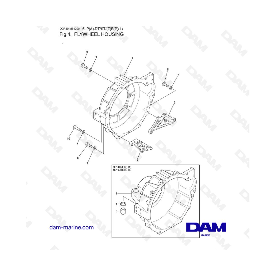 Yanmar 6LP-DTP - CAJA DE VOLANTE