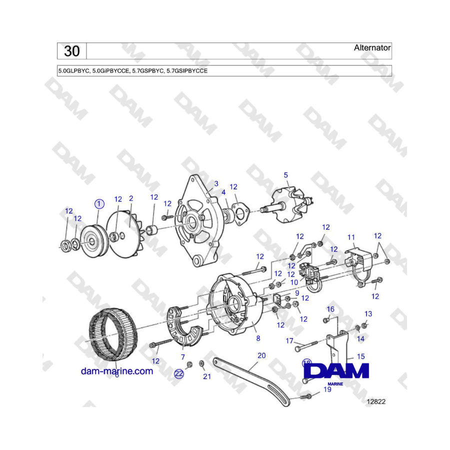 Volvo Penta 5.7L GSI - Alternador