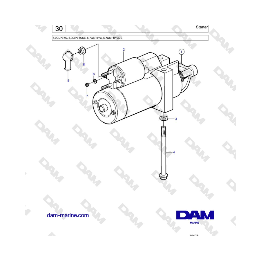 Volvo Penta 5.7L GSI - Motor de arranque