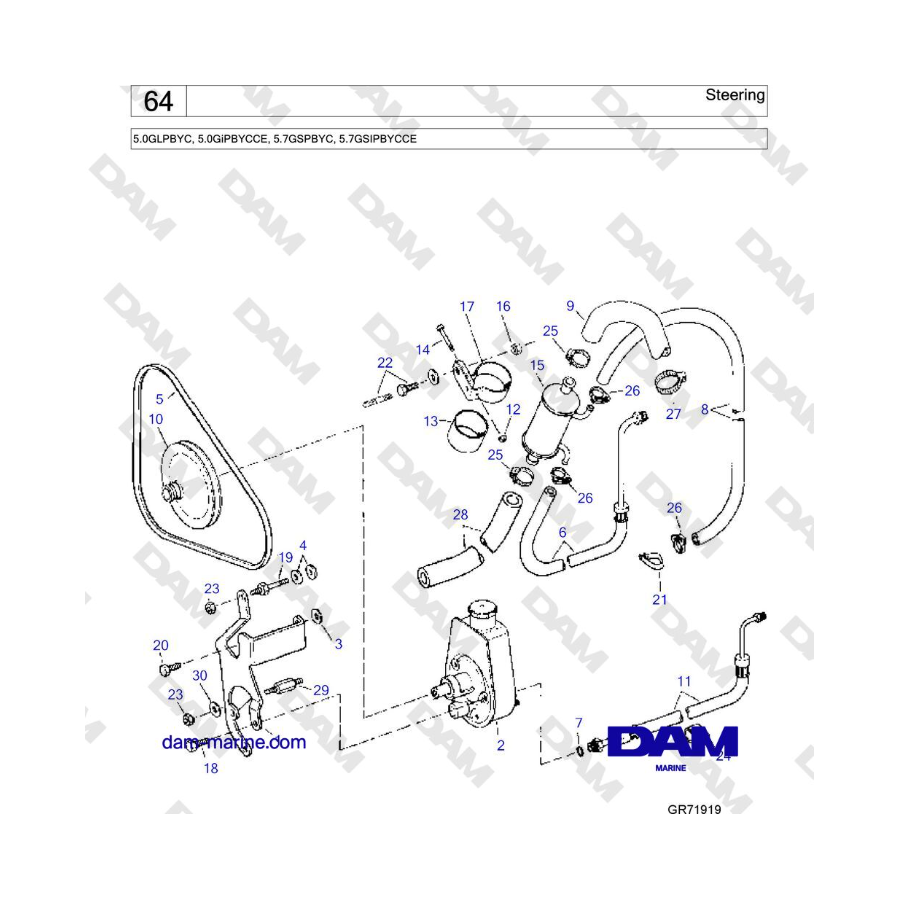 Volvo Penta 5.7L GSI - Dirección