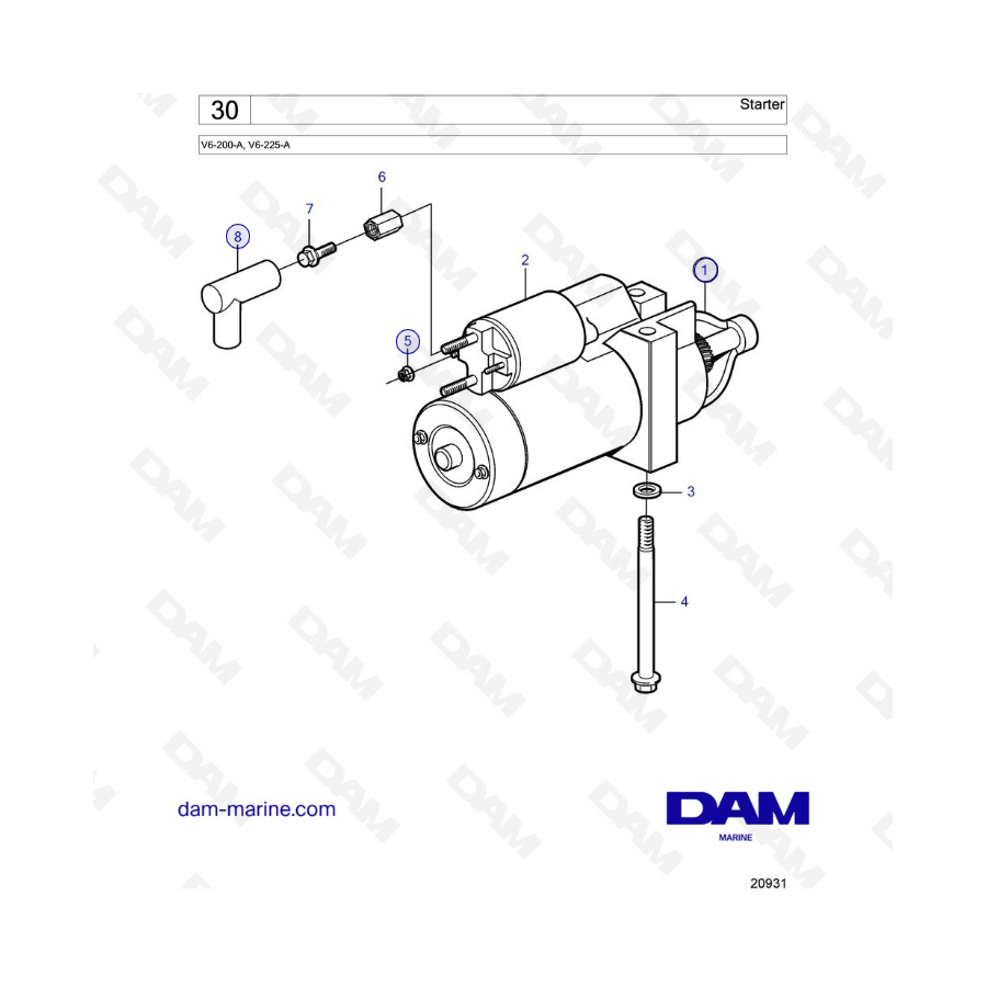 Volvo Penta V6-225 - Motor de arranque