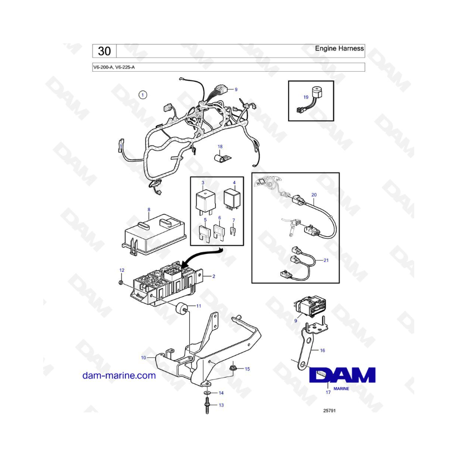 Volvo Penta V6-225 - Engine Harness