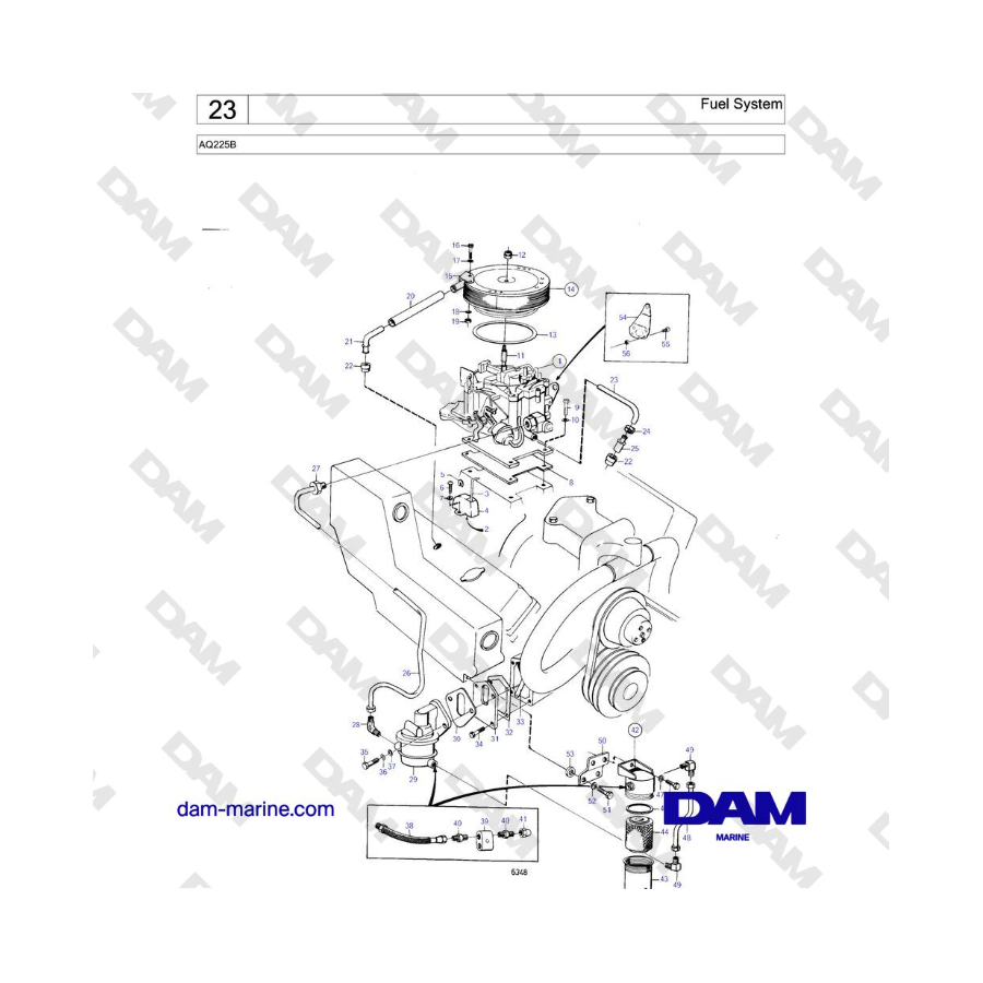 Volvo Penta AQ225B - Fuel System - DAM Marine