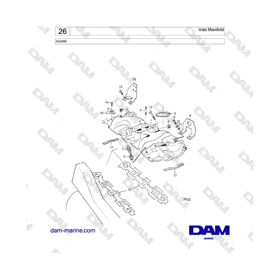 Volvo Penta AQ200B - Inlet Manifold