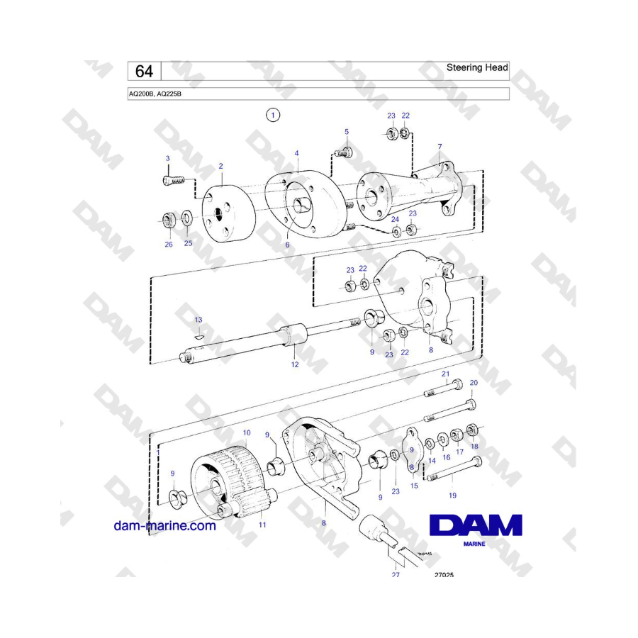 Volvo Penta AQ200B / AQ225B - Cabezal de dirección