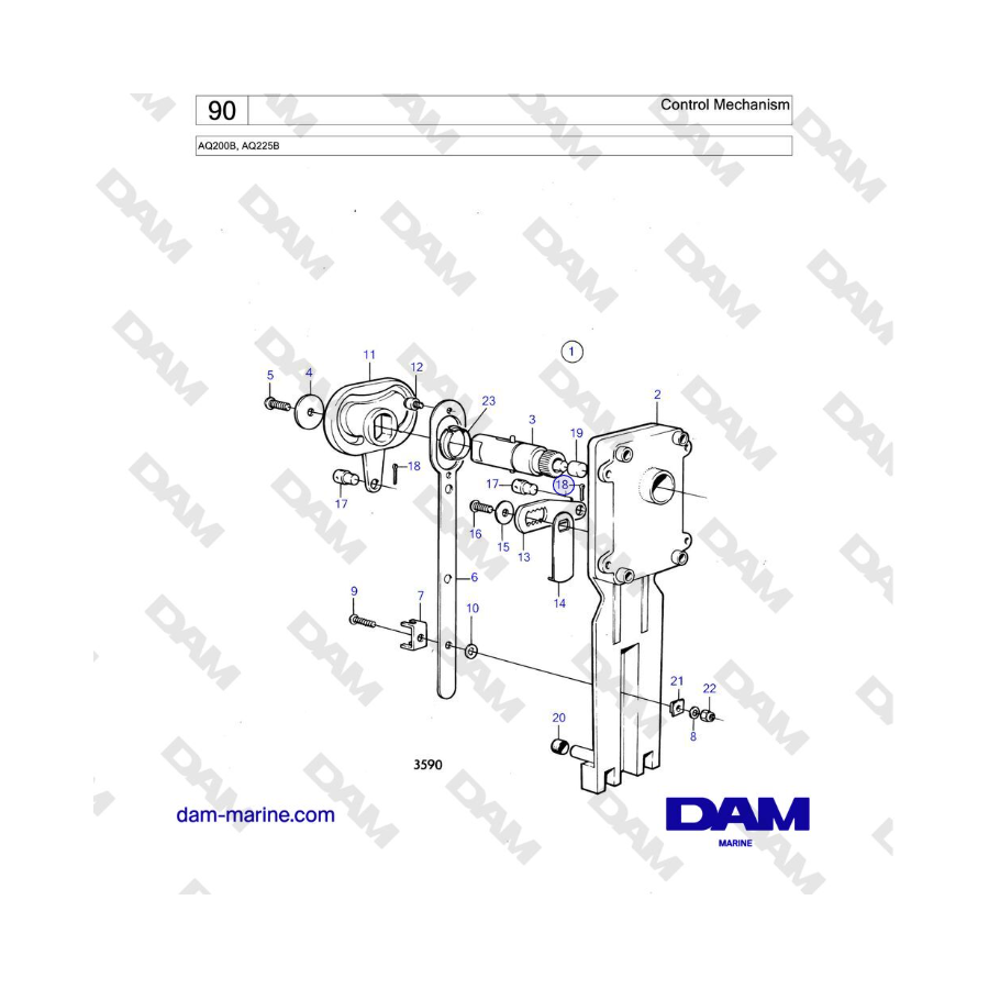 Volvo Penta AQ200B / AQ225B - Control Mechanism