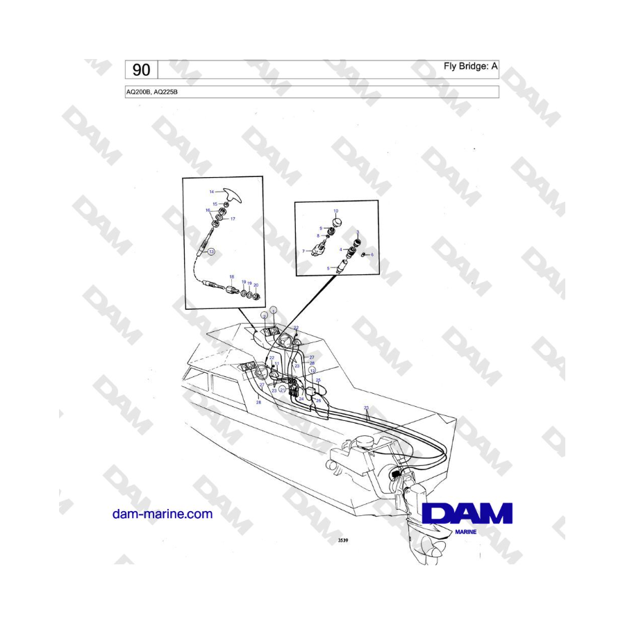 Volvo Penta AQ200B / AQ225B - Fly Bridge: A