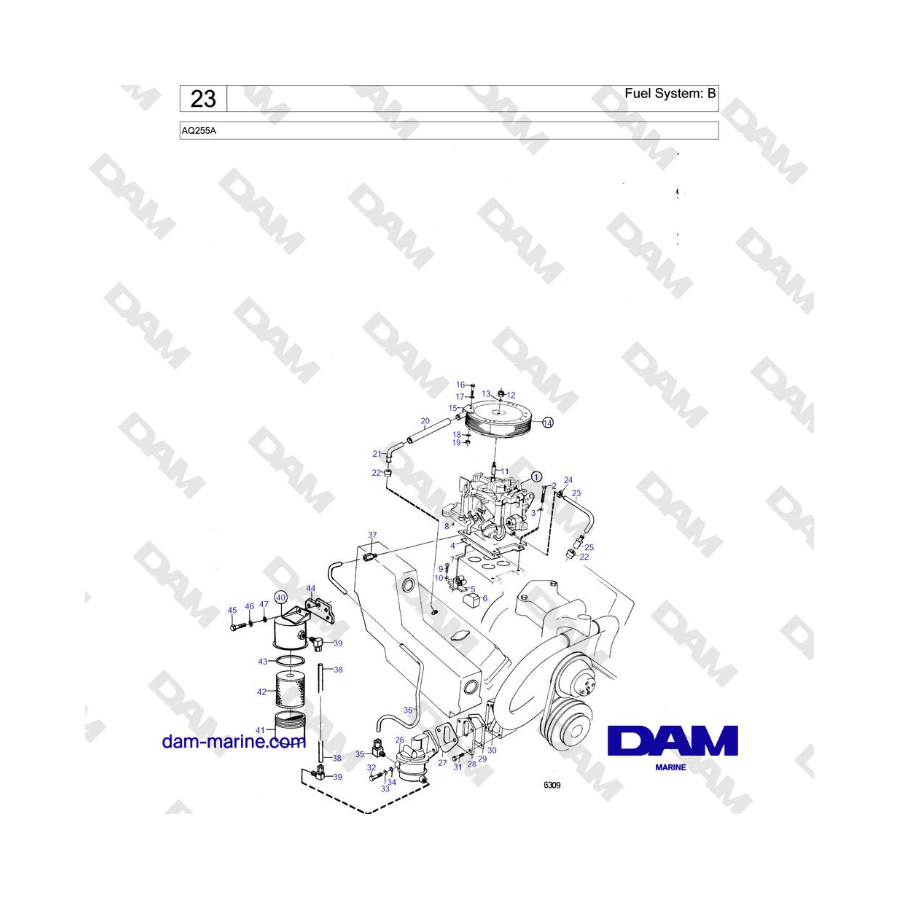 Volvo Penta AQ225B - Fuel System: B