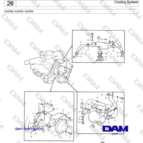 Volvo Penta AQ200D, AQ225D, AQ255B - Cooling System