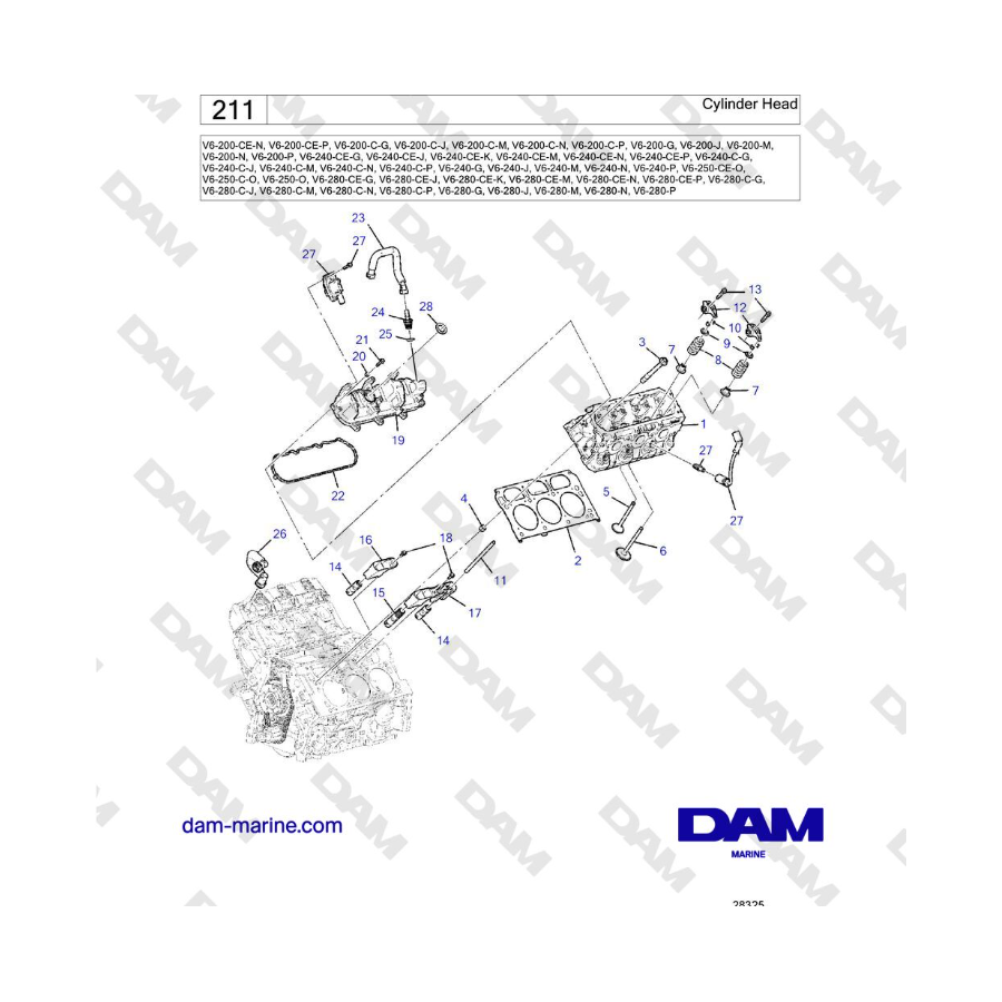 Volvo Penta V6-250 - Culata