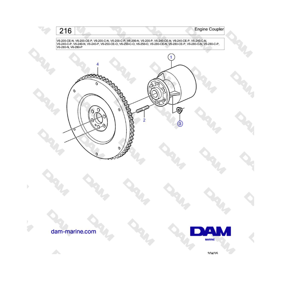 Volvo Penta V6-250 - Acoplador de motor