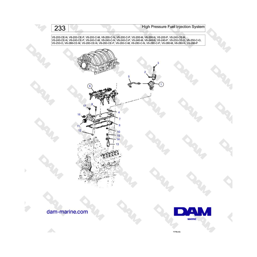 Volvo Penta V6-250 - High Pressure Fuel Injection System