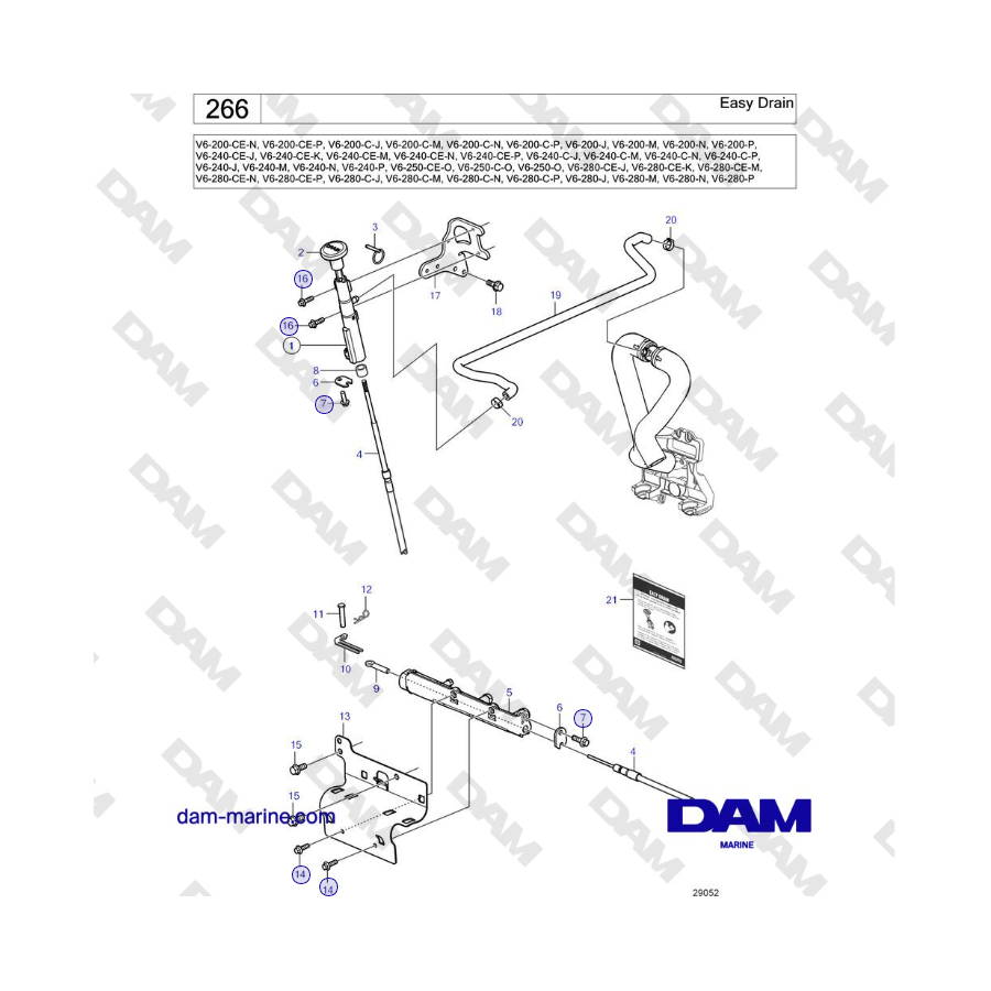 Volvo Penta V6-250 - Drenaje fácil