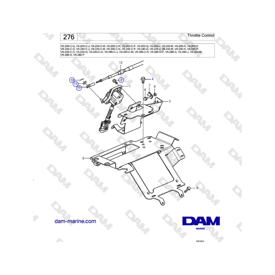 Volvo Penta V6-250 - Control del acelerador