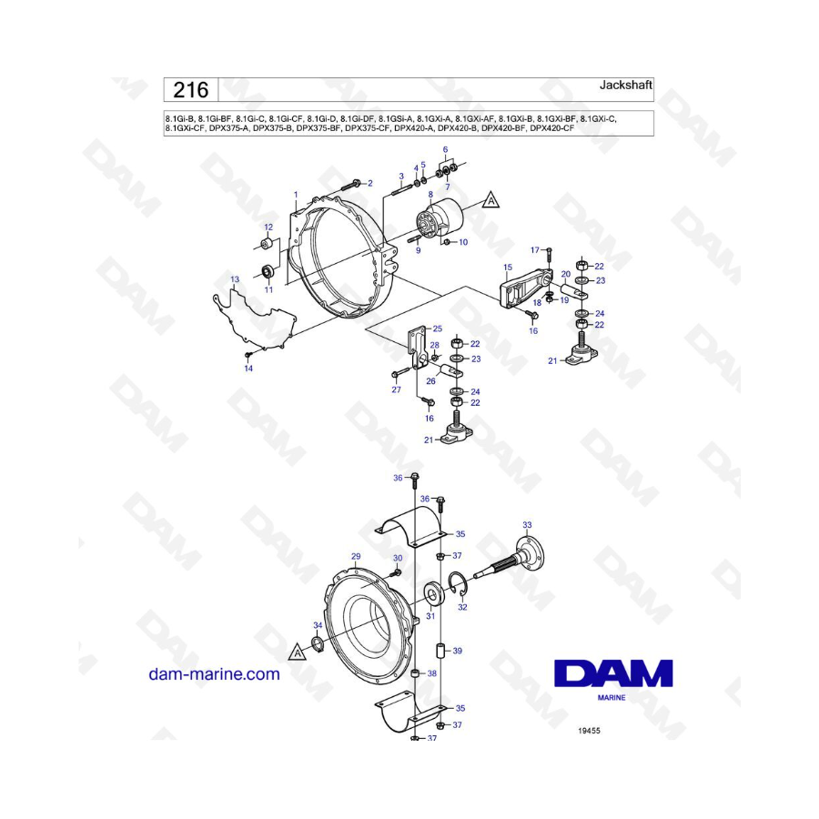 Volvo Penta 8.1L GSI - Eje secundario