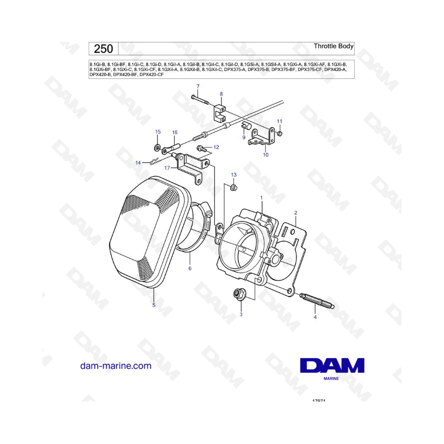 Volvo Penta 8.1L GSI - Cuerpo del acelerador