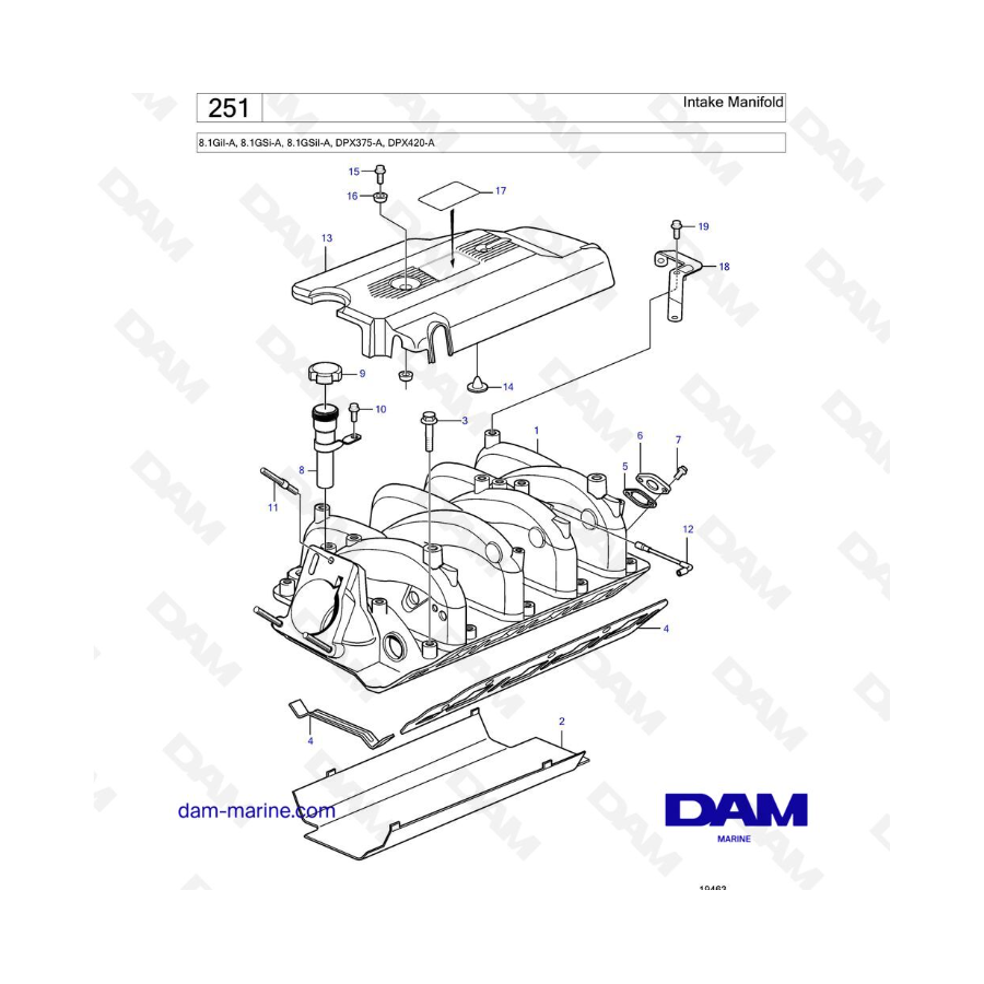 Volvo Penta 8.1L GSI - Colector de admisión