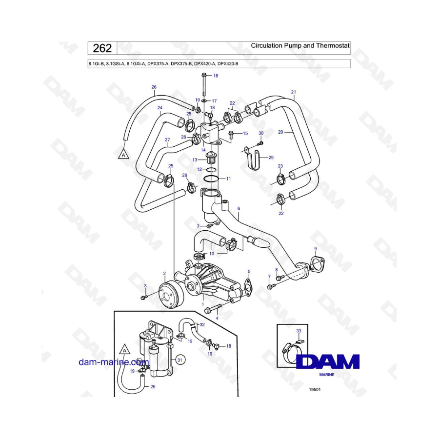 Volvo Penta 8.1L GSI - Circulation Pump and Thermostat