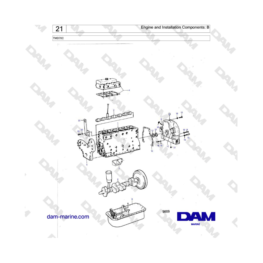 Volvo Penta TMD70 - Engine and Installation Components: B