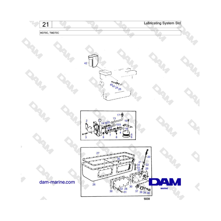 Volvo Penta TMD70 - Lubricating System Std