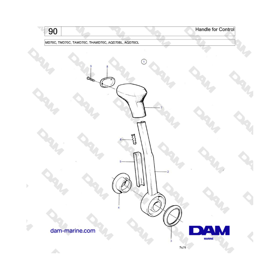 Volvo Penta TMD70 TAMD70 Mango Para Control