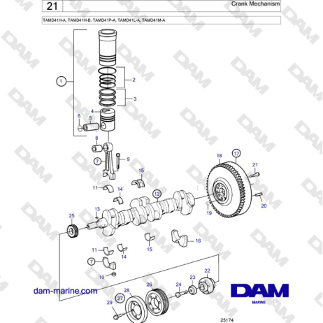 Volvo Penta TAMD41H-A, TAMD41H-B, TAMD41P-A, TAMD41L-A, TAMD41M-A ...