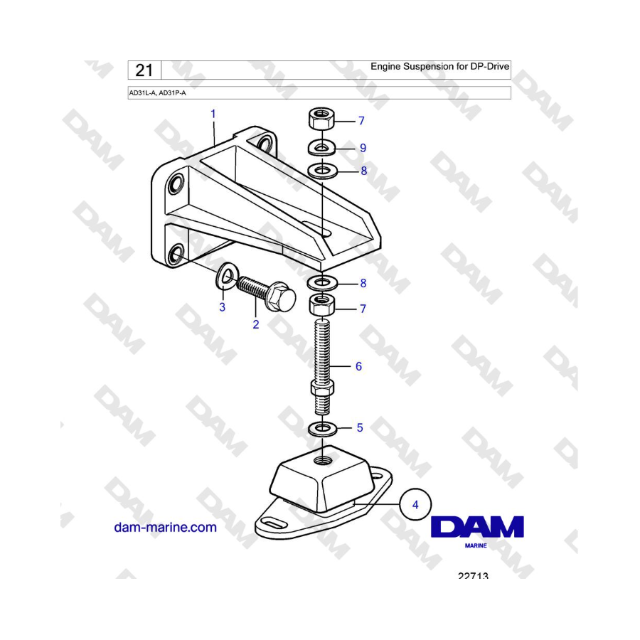 Volvo Penta AD31L-A, AD31P-A - Engine Suspension