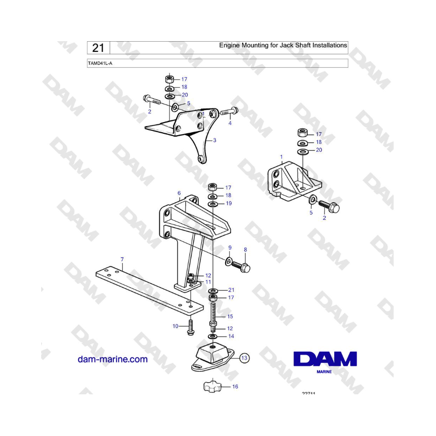 Volvo Penta TAMD41L-A - Montaje del motor