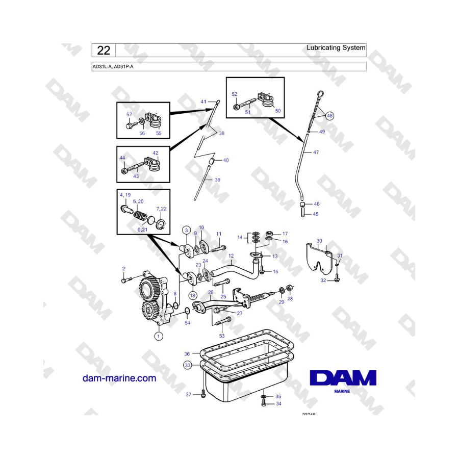 Volvo Penta AD31L-A, AD31P-A - Lubricating System