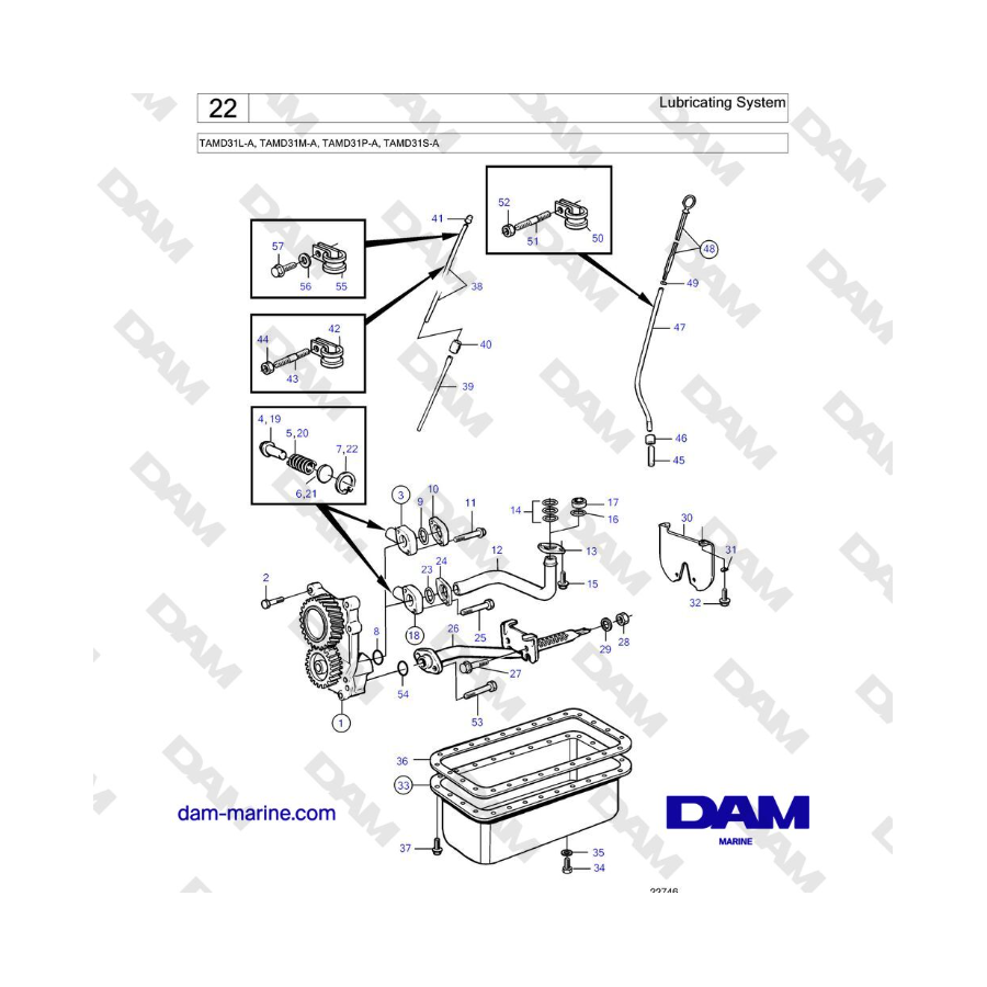 Volvo Penta TAMD31L-A, TAMD31M-A, TAMD31P-A, TAMD31S-A - Lubricating System