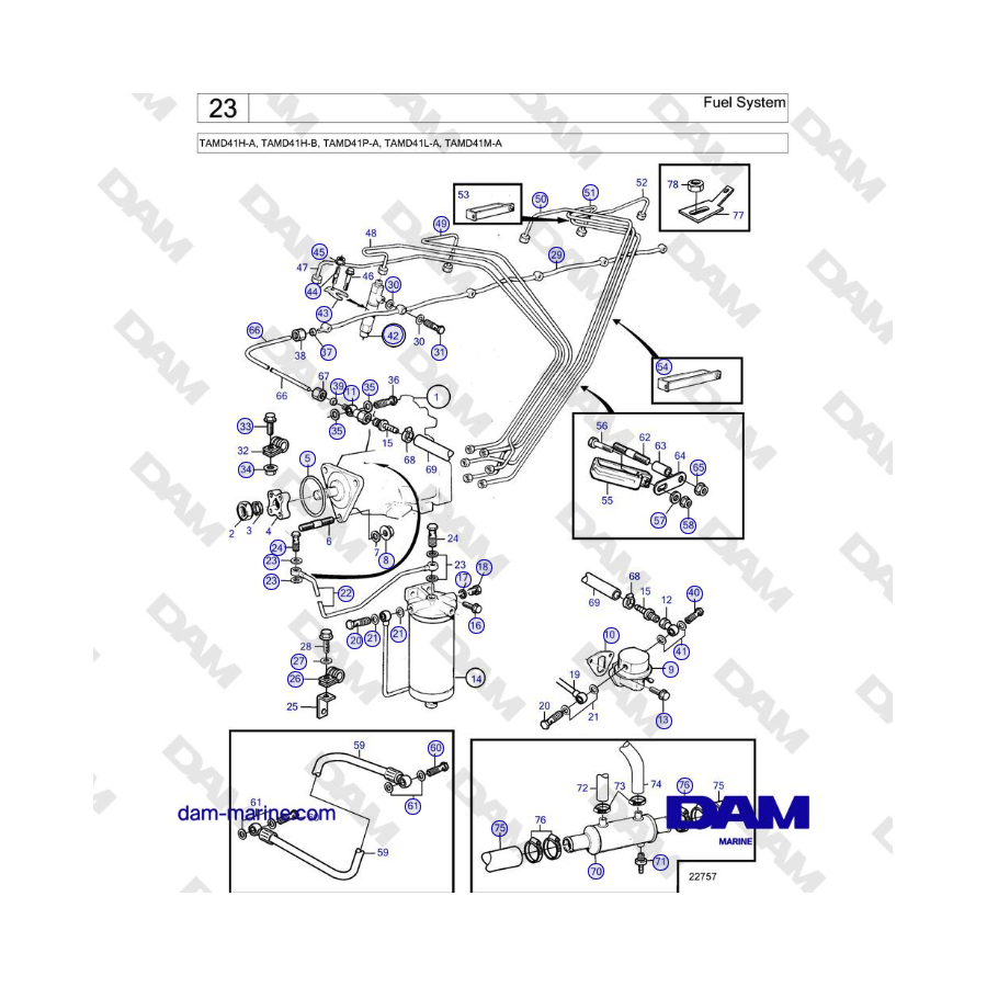 Volvo Penta TAMD41H-A, TAMD41H-B, TAMD41P-A, TAMD41L-A, TAMD41M-A - Fuel System