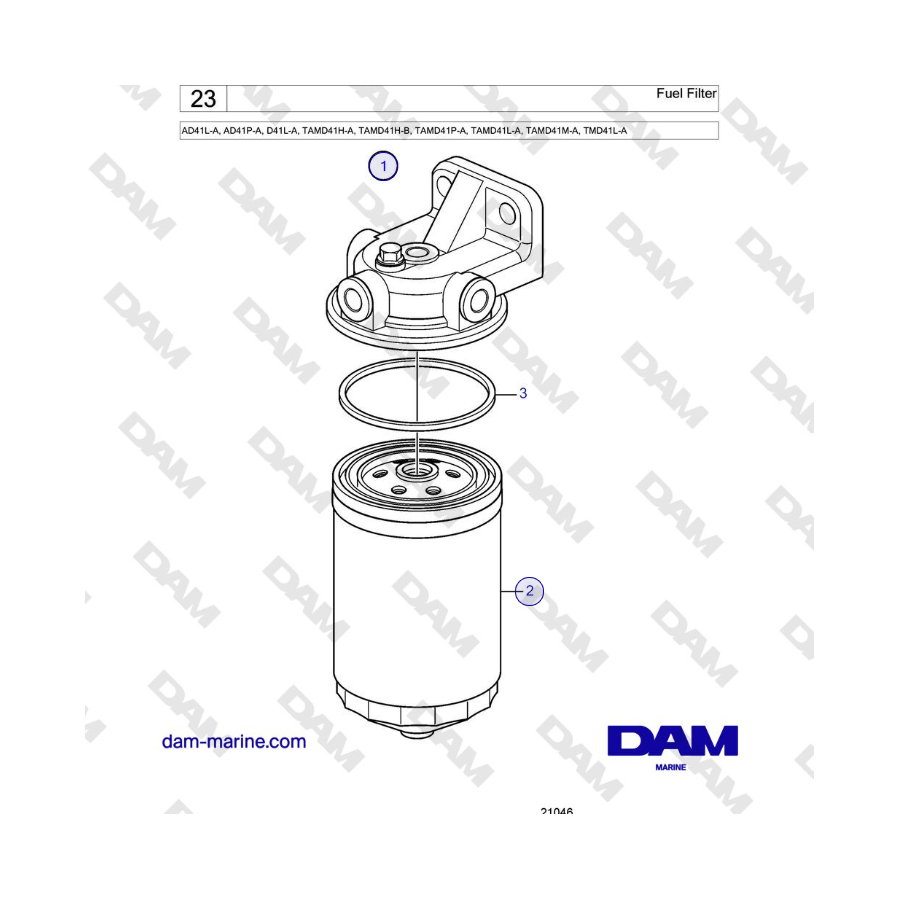 Volvo Penta AD31L-A, AD31P-A - Filtro de combustible