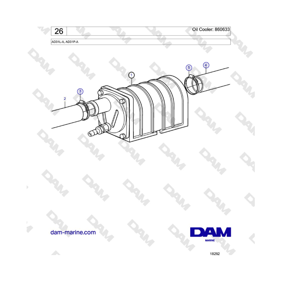 Volvo Penta AD31L-A / AD31P-A - Enfriador de aceite: 860633