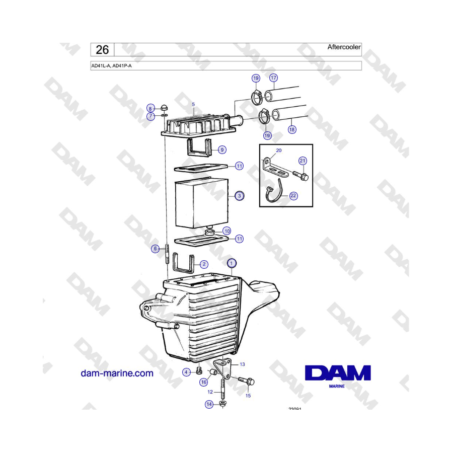 Volvo Penta AD41L-A / AD41P-A - Aftercooler