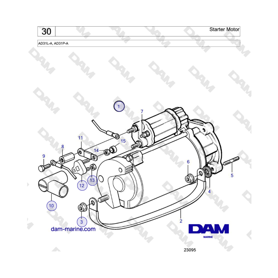 Volvo Penta AD31L-A, AD31P-A - Starter Motor