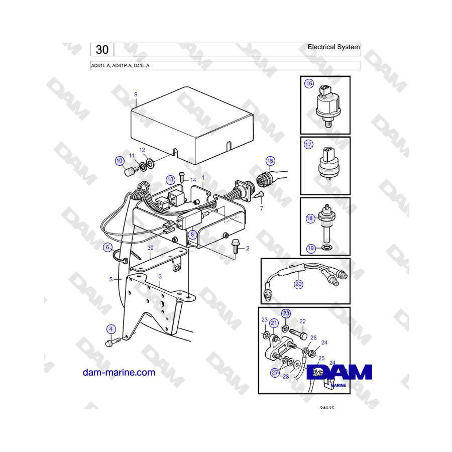 Volvo Penta AD41L-A, AD41P-A, D41L-A - Electrical System