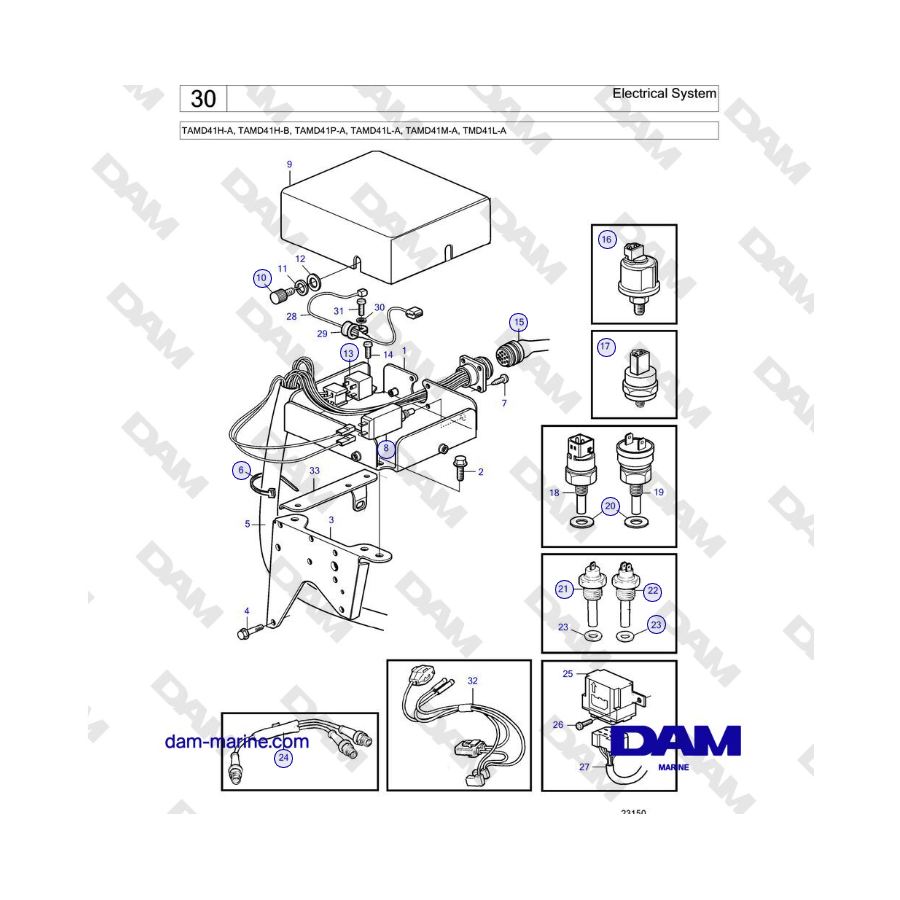 Volvo Penta TAMD41H-A, TAMD41H-B, TAMD41P-A, TAMD41L-A, TAMD41M-A, TMD41L-A - Electrical System