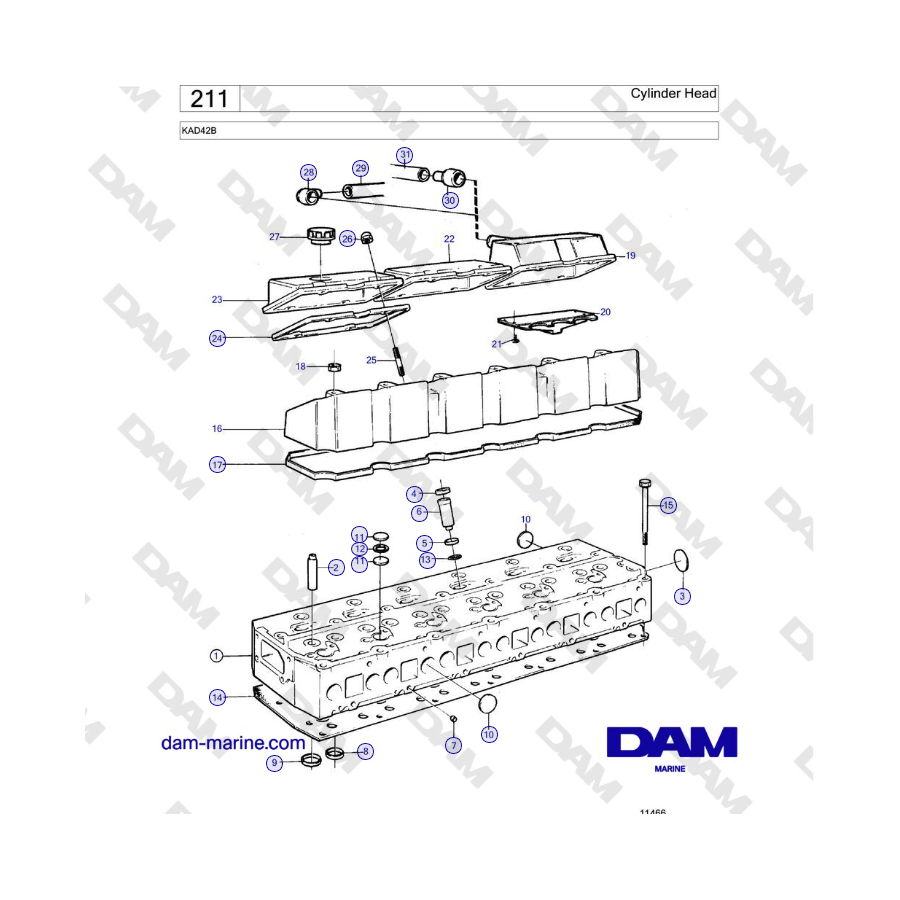 Volvo Penta KAD42B - Cylinder Head