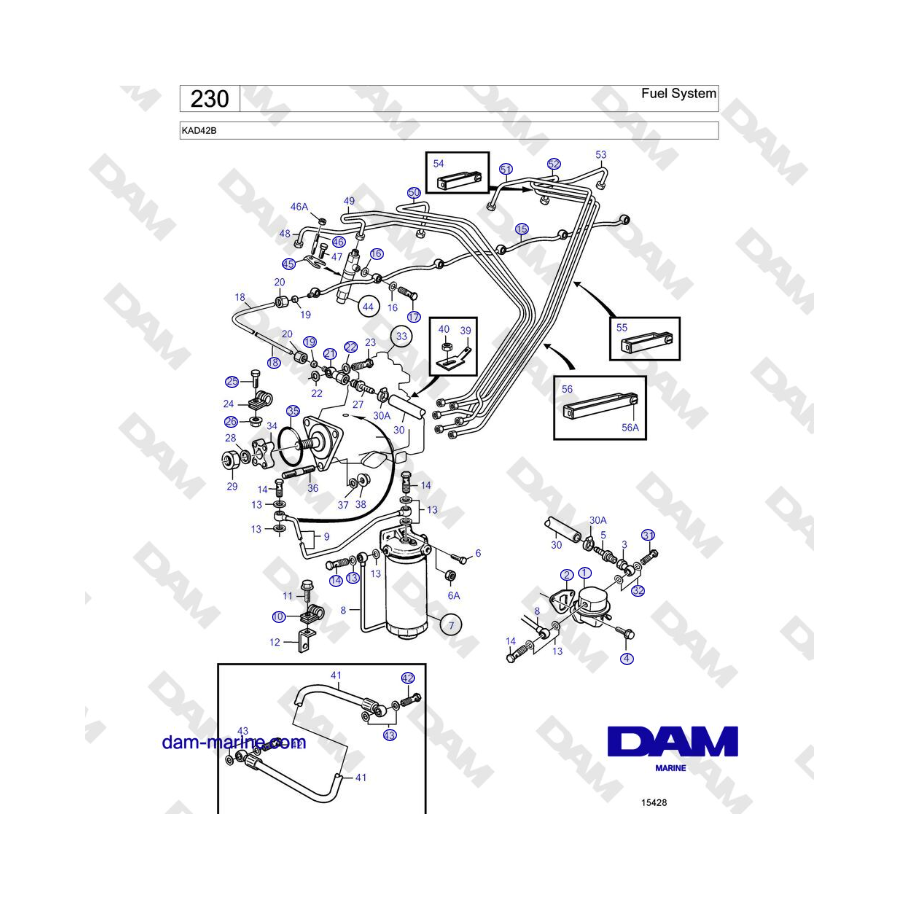 Volvo Penta KAD42B - Sistema de combustible