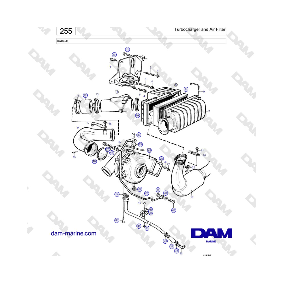 Volvo Penta KAD42B - Turbocharger and Air Filter