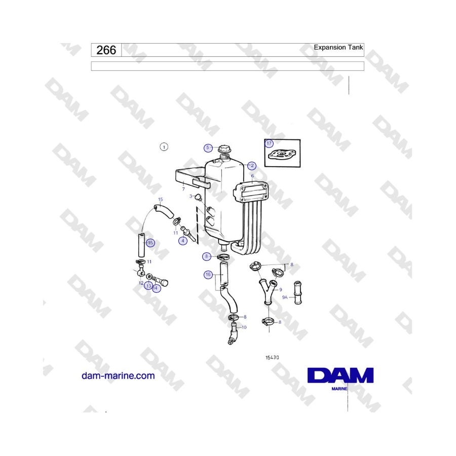 Volvo Penta KAD42B / KAMD42B / TAMD42B - Depósito de expansión