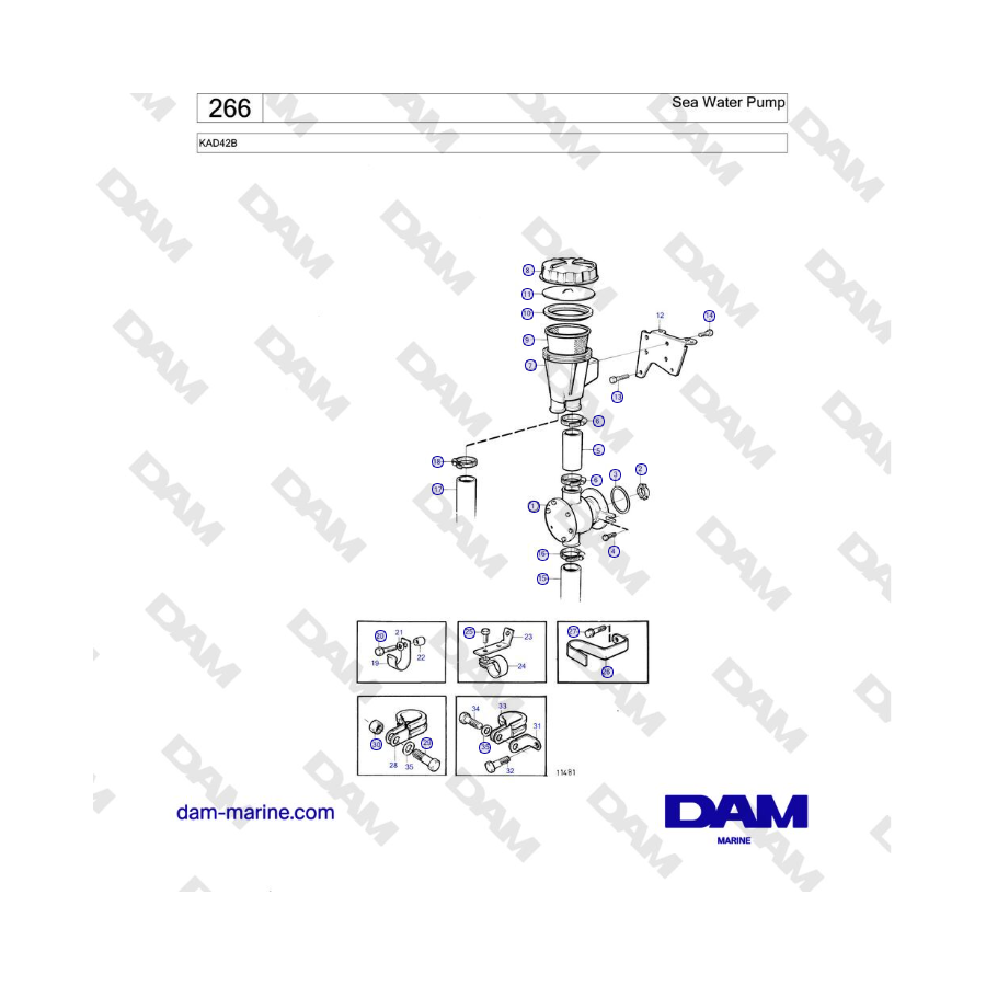 Volvo Penta KAD42B - Sea Water Pump