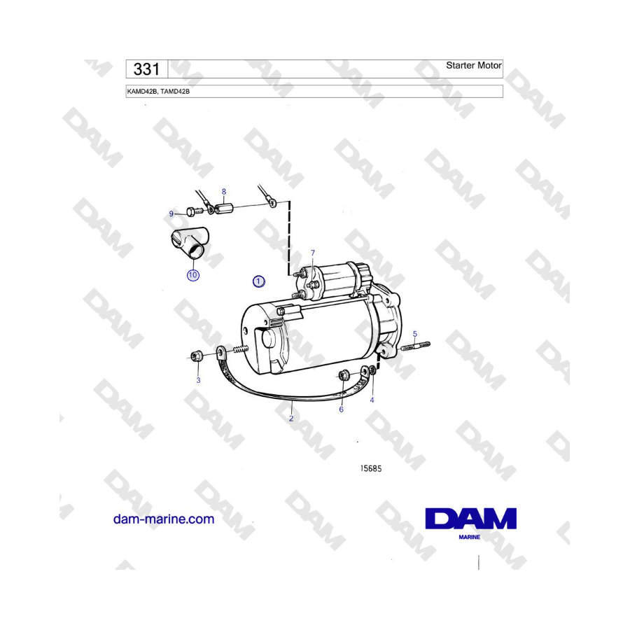 Volvo Penta KAMD42B / TAMD42B - Motor de arranque