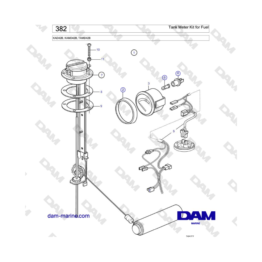 Volvo Penta KAD42B / KAMD42B / TAMD42B - Kit Medidor De Tanque De Combustible