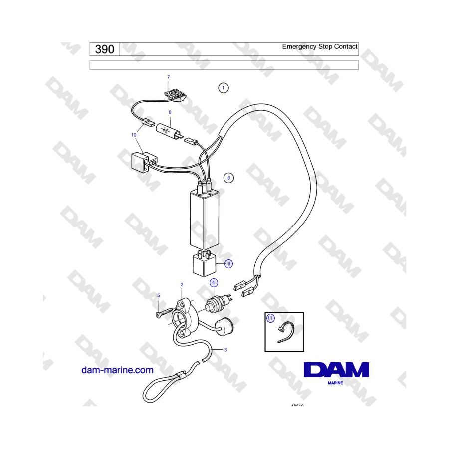 Volvo Penta KAD42B / KAMD42B / TAMD42B - Contacto de parada de emergencia