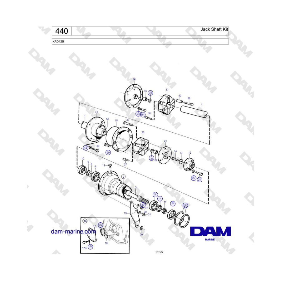 Volvo Penta KAD42B - Jack Shaft Kit