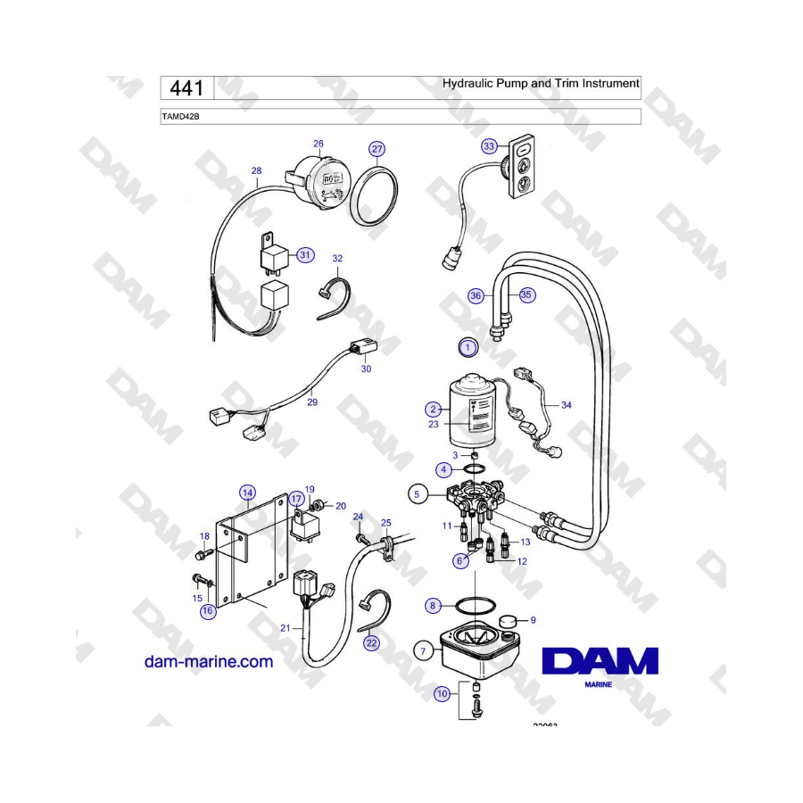 Volvo Penta TAMD42B - Hydraulic Pump and Trim Instrument