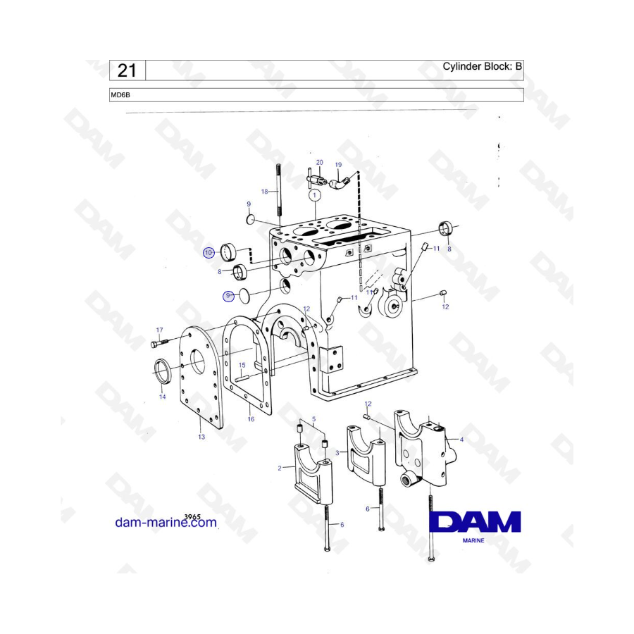 Volvo Penta MD6B - Bloque De Cilindros: B