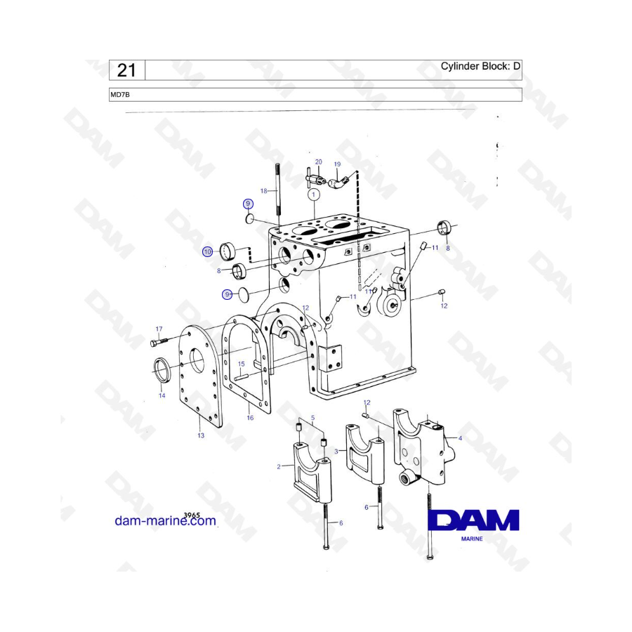 Volvo Penta MD7B - Bloque de cilindros: D