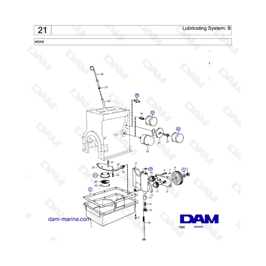 Volvo Penta MD6B - Lubricating System: B